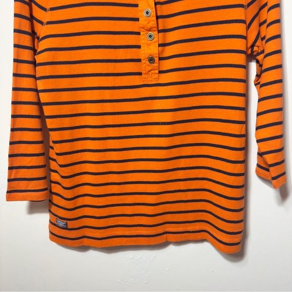 Lauren Ralph Lauren Stripe Button Detail Orange Women Size M - Picture 3 of 7